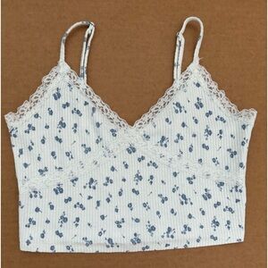 Lacy floral tank top